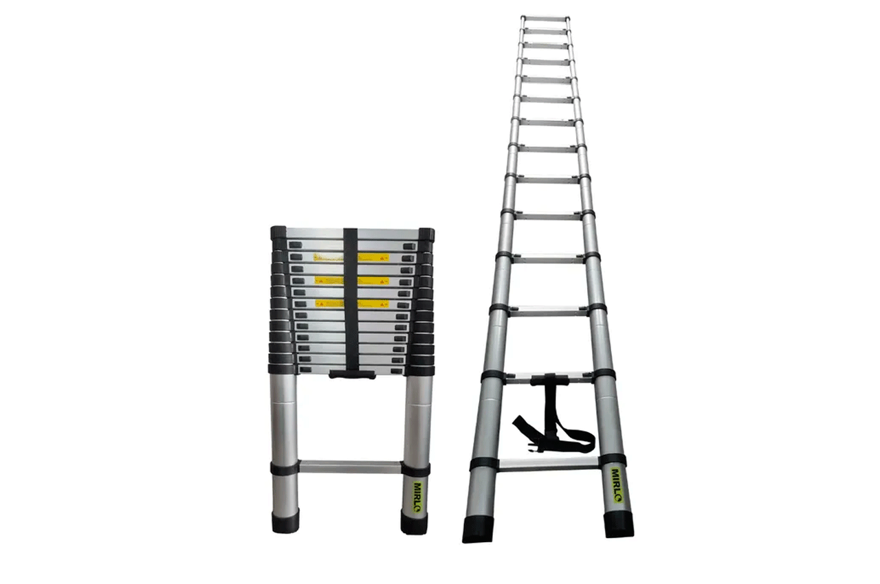 Escalera Telescópico Plegable Aluminio 150 kg 14 Peldaños - Imagen 2