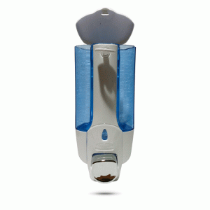 Dispensador Jabón Plástico Blanco Celeste 360 cc
