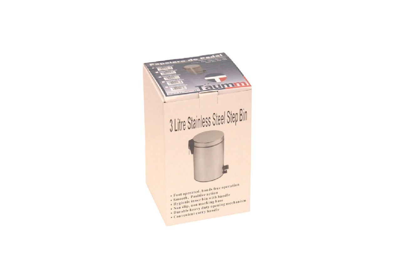 Basurero Pedal Acero Inoxidable 3 Lts - Imagen 3